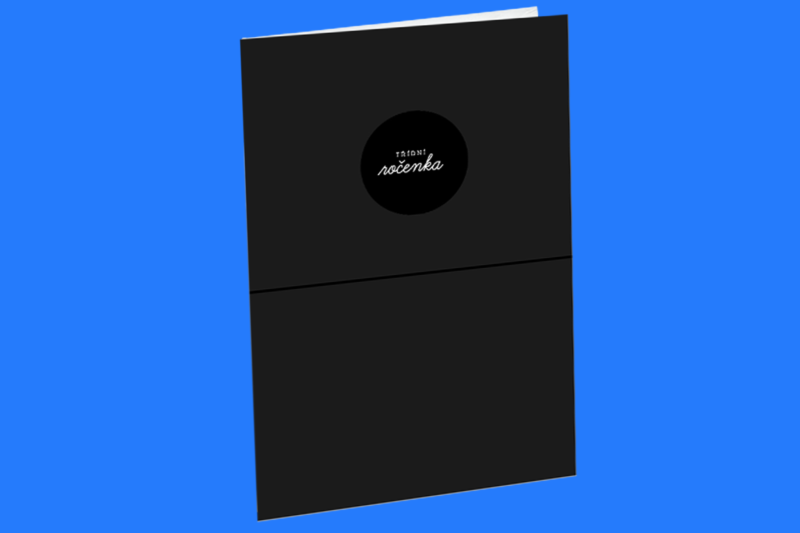 Minimalistická černá obálka s gumičkou